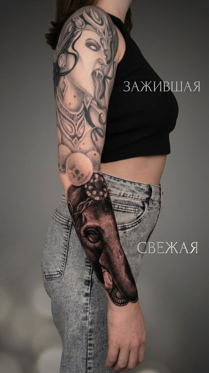 Реализм тату рукав — Томск